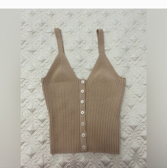 aerie Tops - Aerie Button Front Sweater Tank Top
